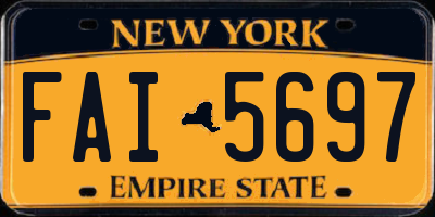 NY license plate FAI5697
