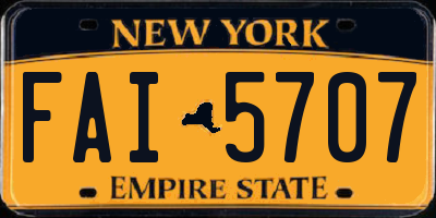 NY license plate FAI5707