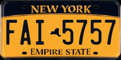 NY license plate FAI5757