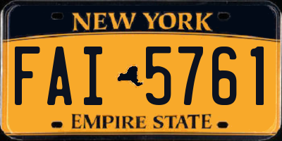 NY license plate FAI5761