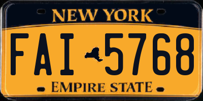 NY license plate FAI5768