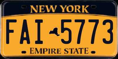 NY license plate FAI5773