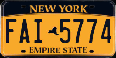 NY license plate FAI5774