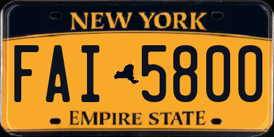 NY license plate FAI5800