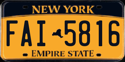 NY license plate FAI5816
