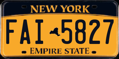 NY license plate FAI5827