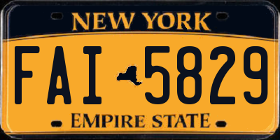 NY license plate FAI5829
