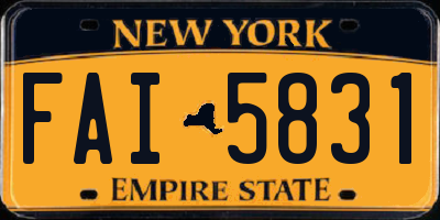 NY license plate FAI5831