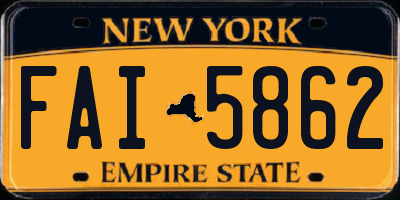 NY license plate FAI5862