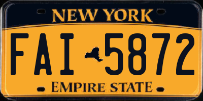 NY license plate FAI5872