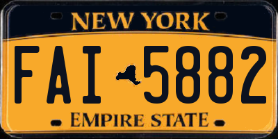 NY license plate FAI5882