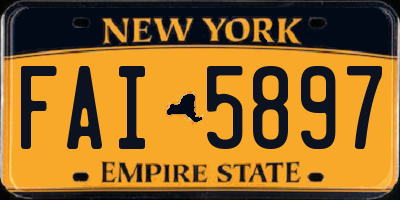 NY license plate FAI5897