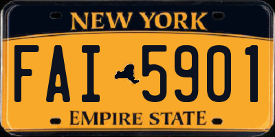 NY license plate FAI5901