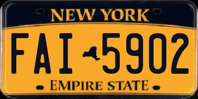 NY license plate FAI5902