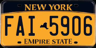 NY license plate FAI5906