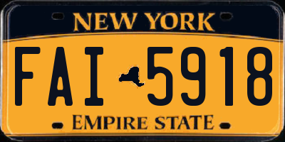 NY license plate FAI5918