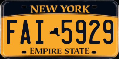 NY license plate FAI5929