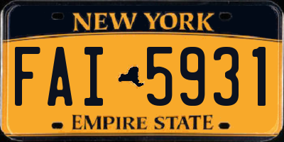 NY license plate FAI5931