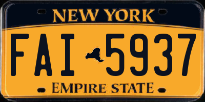 NY license plate FAI5937