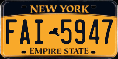 NY license plate FAI5947