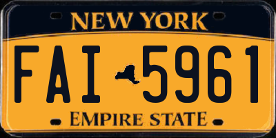 NY license plate FAI5961