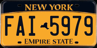 NY license plate FAI5979