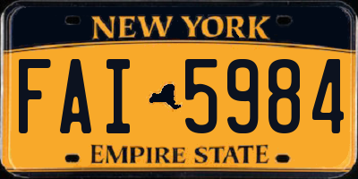 NY license plate FAI5984