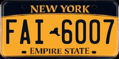 NY license plate FAI6007