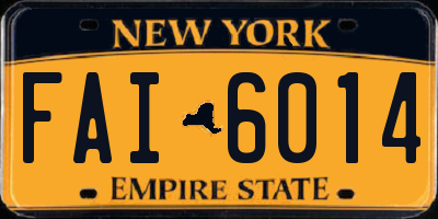 NY license plate FAI6014