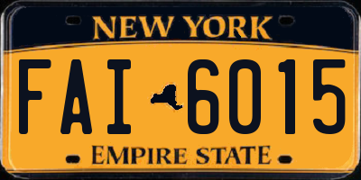 NY license plate FAI6015