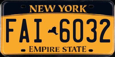 NY license plate FAI6032