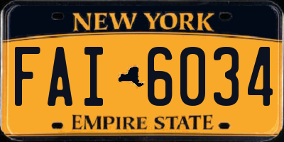 NY license plate FAI6034