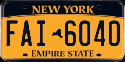 NY license plate FAI6040