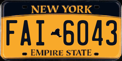 NY license plate FAI6043