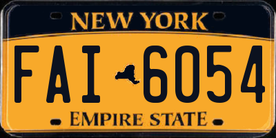 NY license plate FAI6054