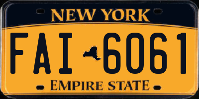 NY license plate FAI6061