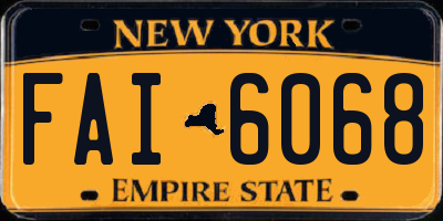 NY license plate FAI6068