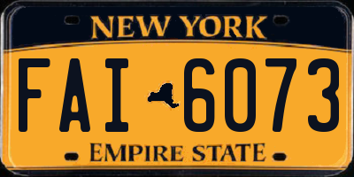 NY license plate FAI6073