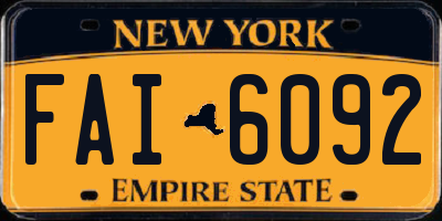 NY license plate FAI6092