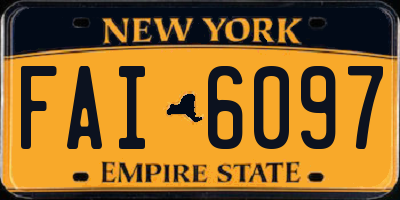 NY license plate FAI6097