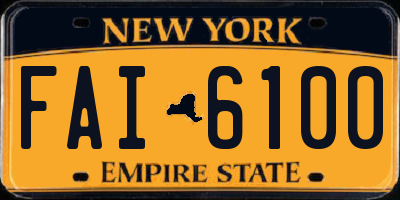 NY license plate FAI6100