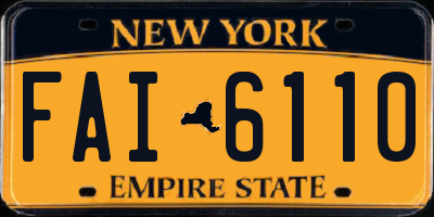 NY license plate FAI6110
