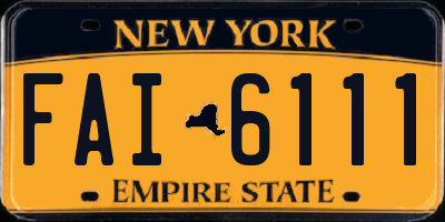 NY license plate FAI6111