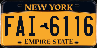 NY license plate FAI6116
