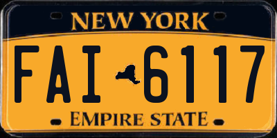 NY license plate FAI6117