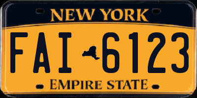 NY license plate FAI6123