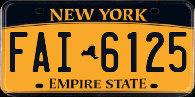 NY license plate FAI6125