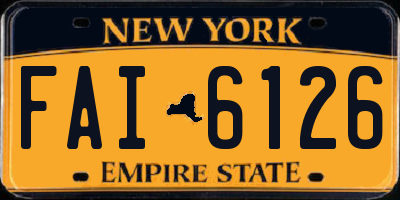 NY license plate FAI6126