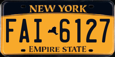 NY license plate FAI6127