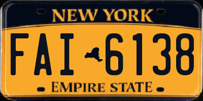 NY license plate FAI6138